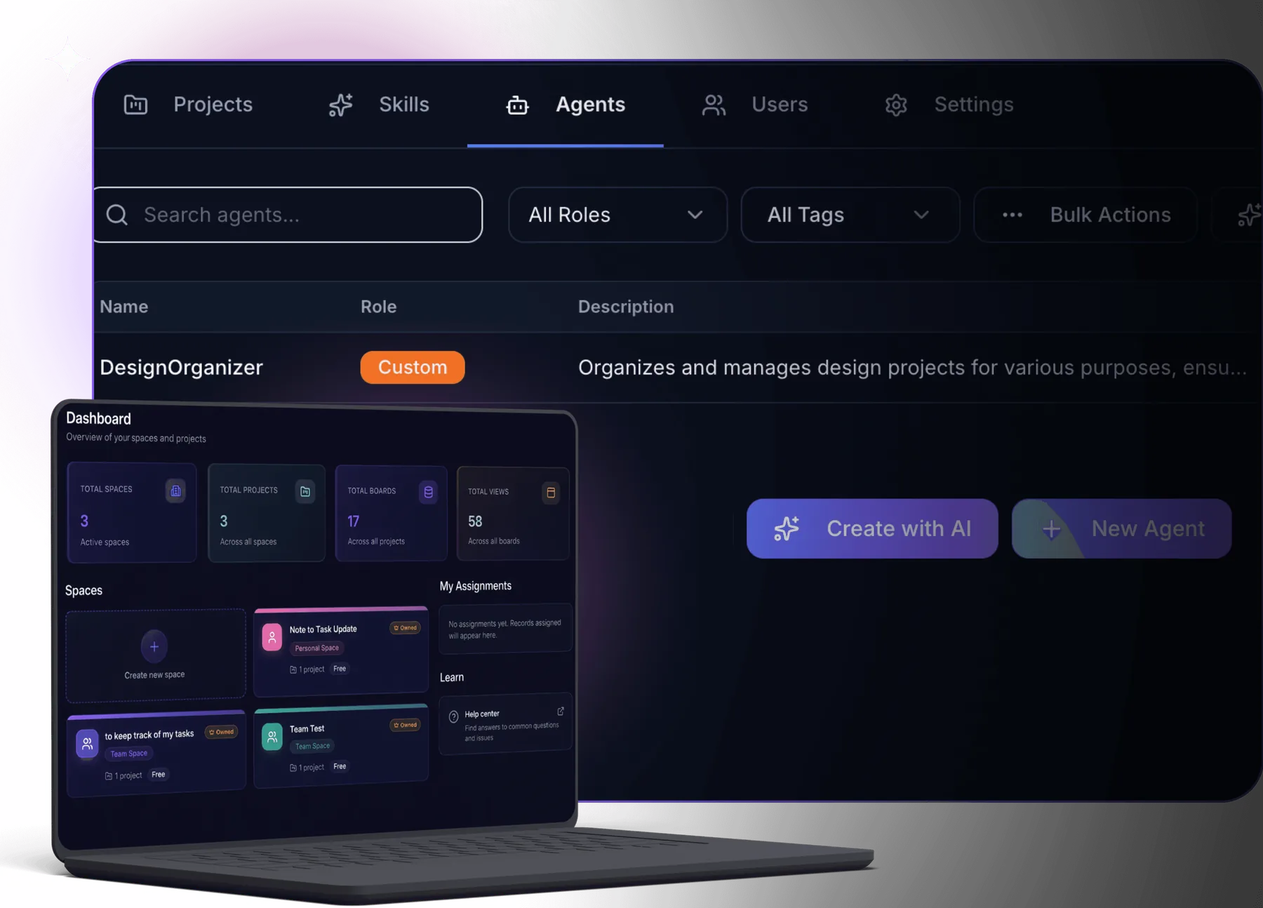 Fetelo agents dashboard on laptop and tablet